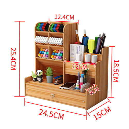 Desk Wooden Storage Container Compact Size