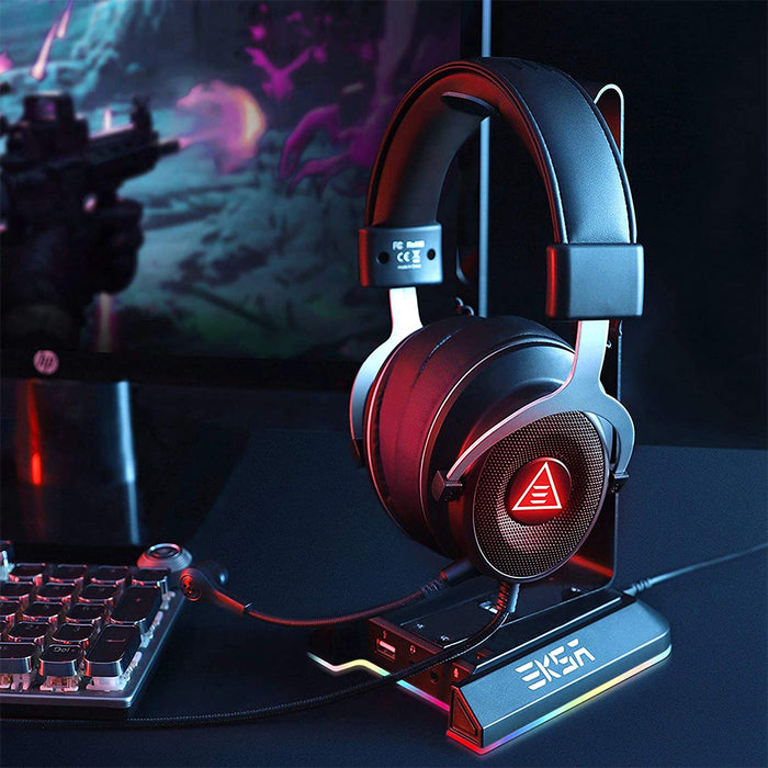 Gaming Headset Stand with 7.1 Surround Sound & USB Ports