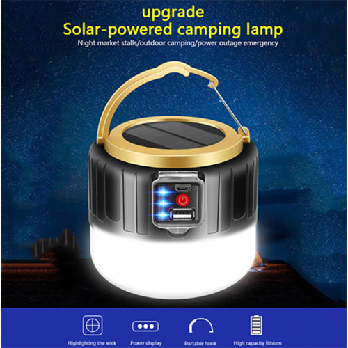 Waterproof Rechargeable Solar LED Camping Light