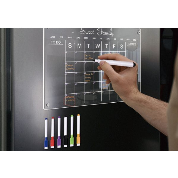 Acrylic Magnetic Monthly Planner for Fridge with Pens