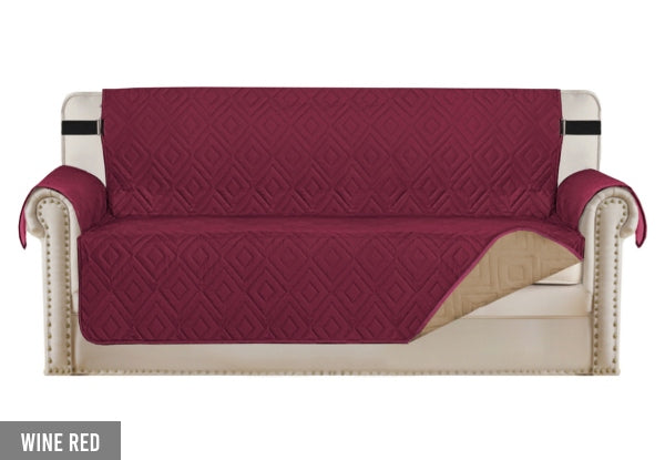 Water-Resistant Reversible Quilted Sofa Cover