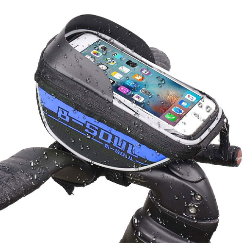 Bike Handlebar Phone Holder Bag Blue
