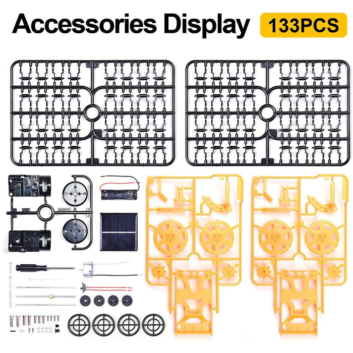 DIY Electric Engineering Blocks Solar Powered STEM Educational Toy Vehicle