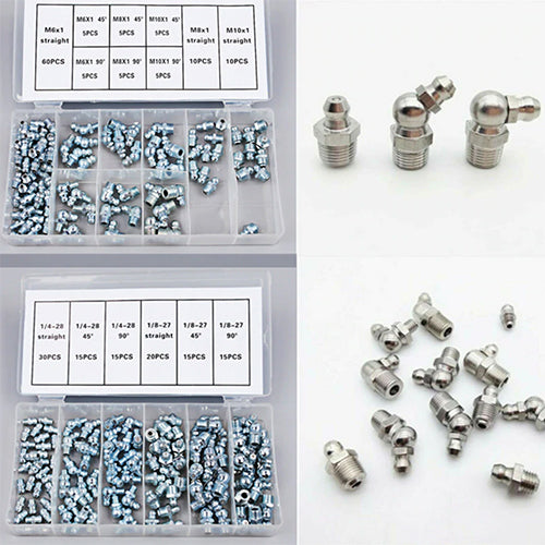 Hydraulic Mechanical Lubricant Fitting Kit - 220 Pieces