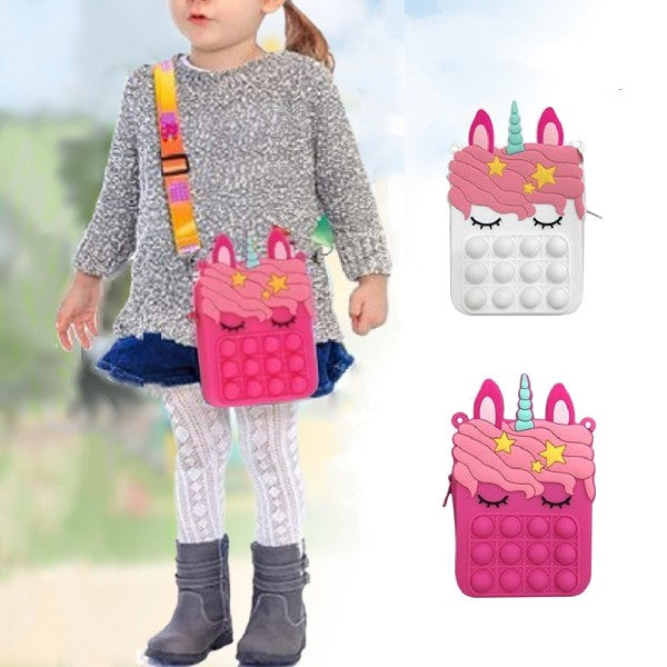 Kids Unicorn Pop Fidget Toy Crossbody Shoulder Bag