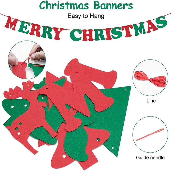 Merry Christmas Banner Decorations