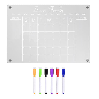 Acrylic Magnetic Monthly Planner for Fridge with Pens