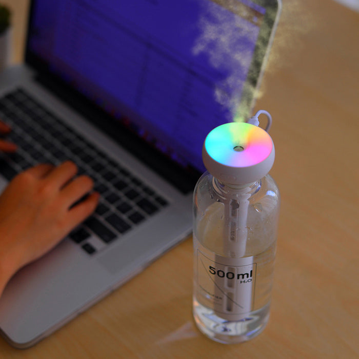 USB Plugged-in Cool Mist Humidifier with LED Light