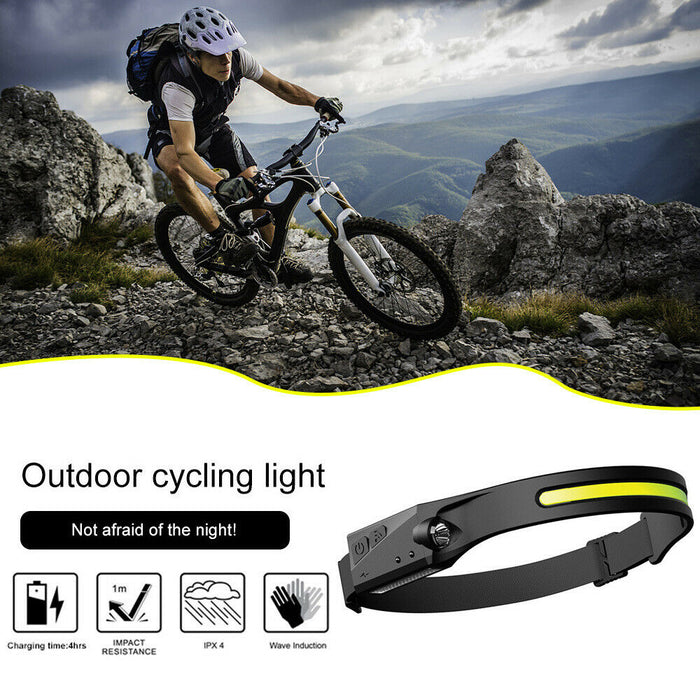 USB Rechargeable 4 Lighting Modes COB Light Head Lamp