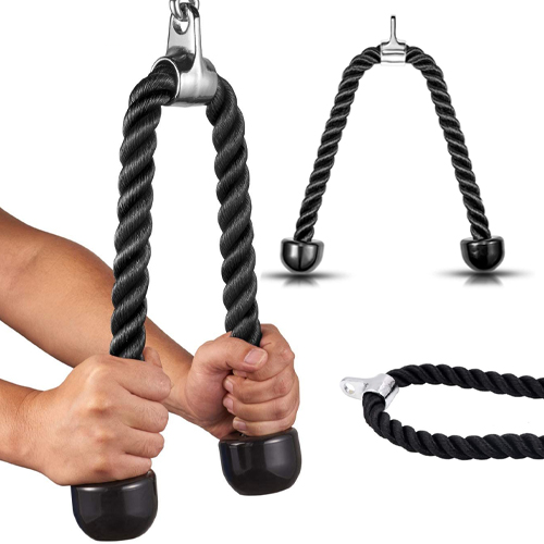 Weight Lifting Triceps Rope Hammer — Off The Back