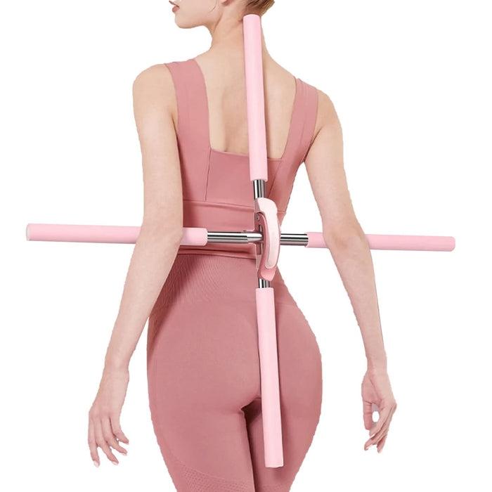 Yoga Stick Posture Corrector Stick Pink Pink