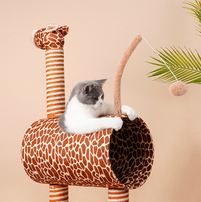 Cat Tree Tunnel Play Tree House Giraffe