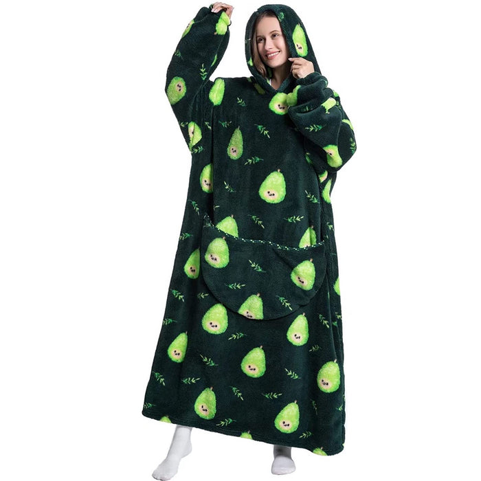 Adult Oversized Wearable Blanket Hoodie-Avocado