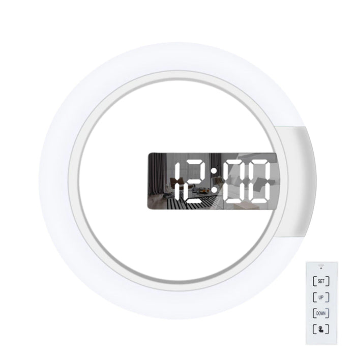 USB Plugged-in 3D LED Wall Clock Digital Alarm Clock and Lamp