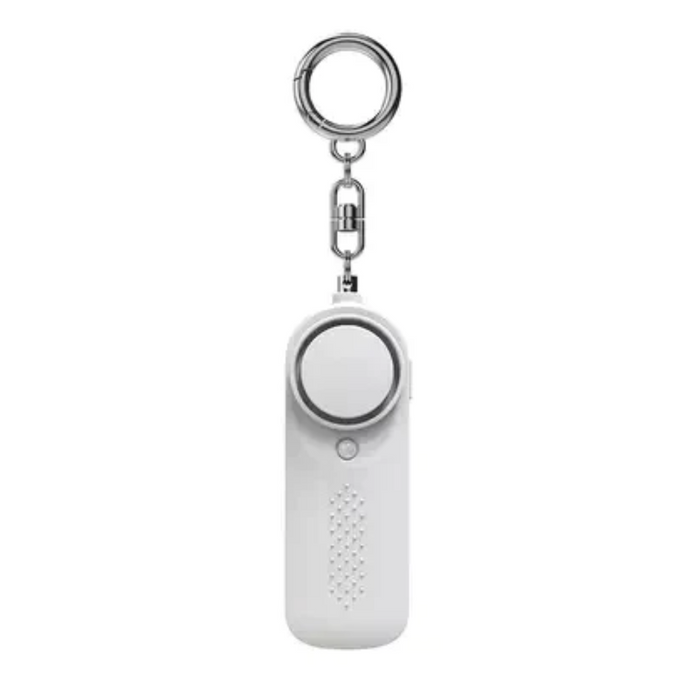 Personal 130dB Alarm Self Defense Keychain -White