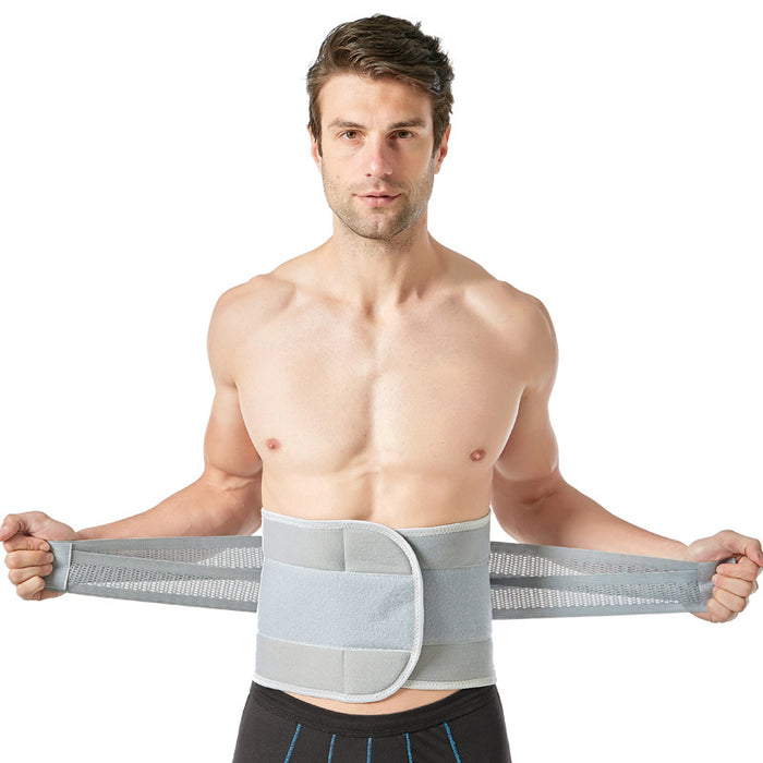 Adjustable Breathable Lumbar Back Brace Gray Xxl