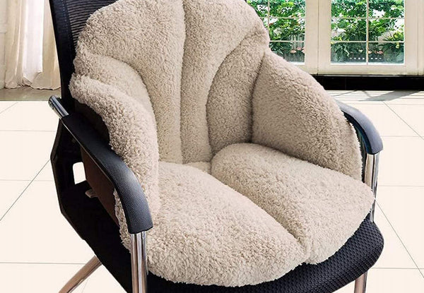 Fleece Lumbar Back Support Seat Cushion