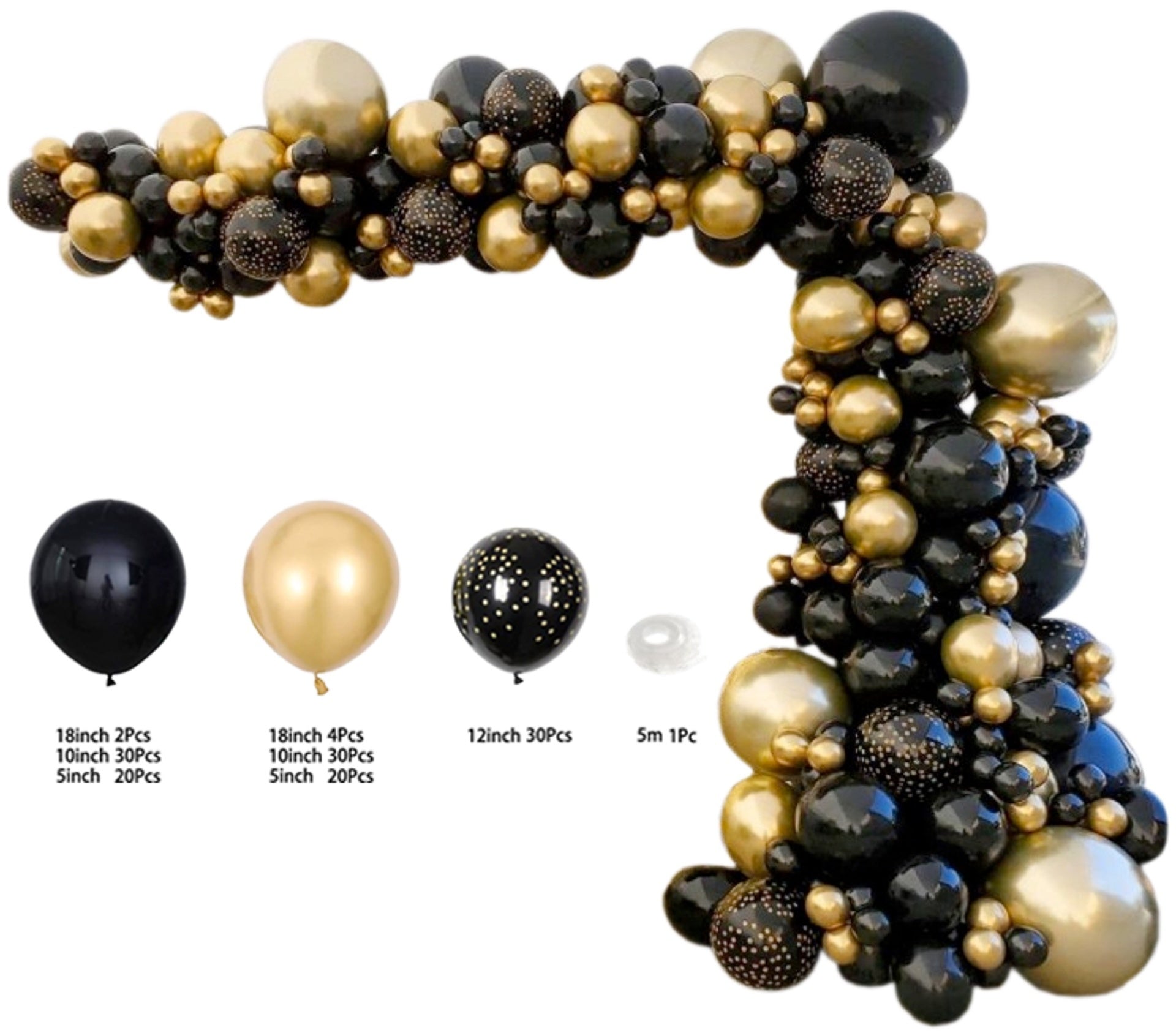 137Pcs Balloon Garland Kit-Black And Gold — Off The Back