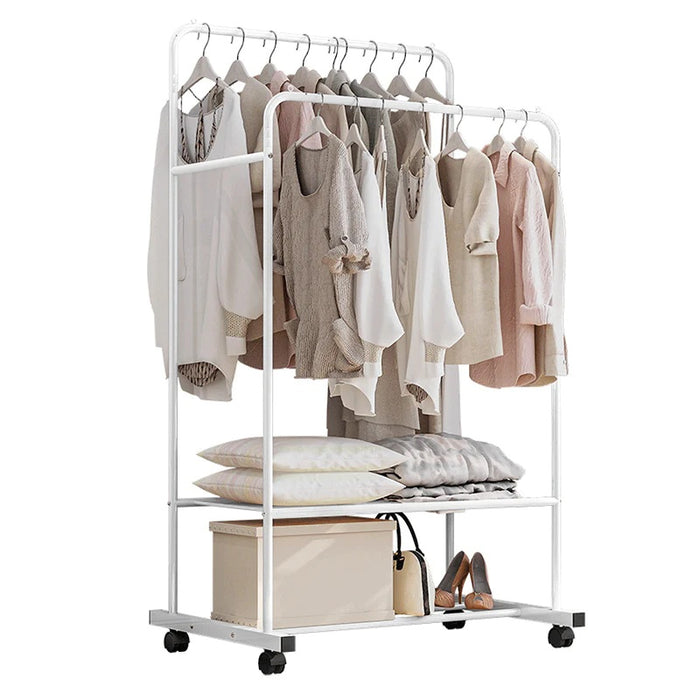 Metal Clothes Rack on Wheels