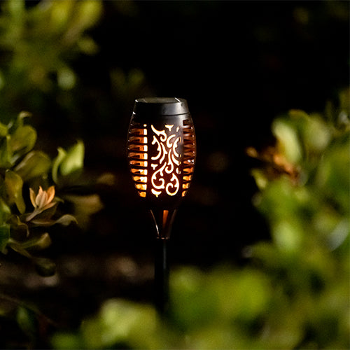 Solar Flaming Tiki Lamp - Set of 4
