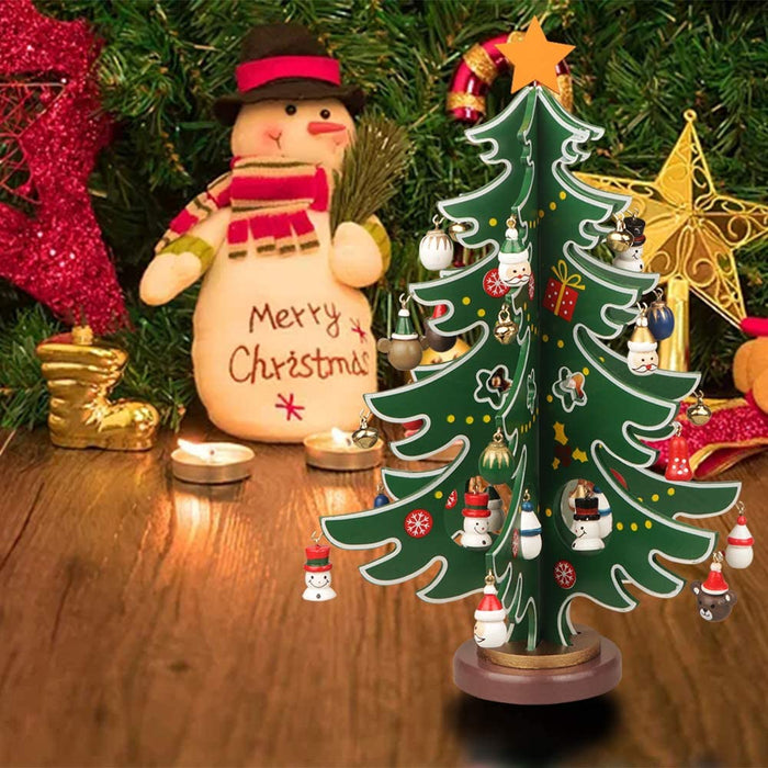 Mini Wooden Tabletop Christmas Tree