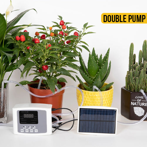 Solar Powered Automatic Digital Timer Watering System - Double Pump