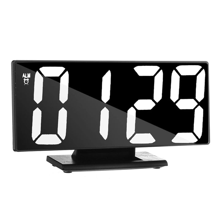 USB Plugged-in Digital Display LED Mirror Alarm Table Clock