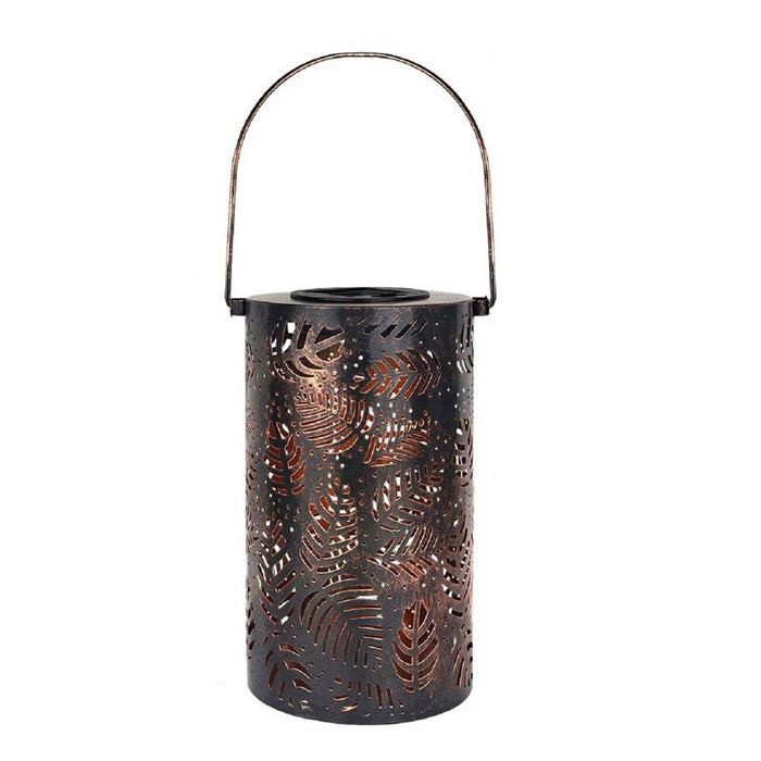 Outdoor Decorative Retro Leaf-Shadow Solar Powered Lantern