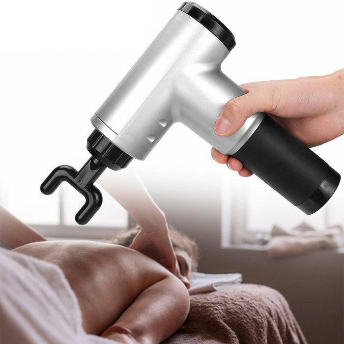 USB Rechargeable Electric Deep Muscle Tissue Massage Gun with 4 Massage Heads
