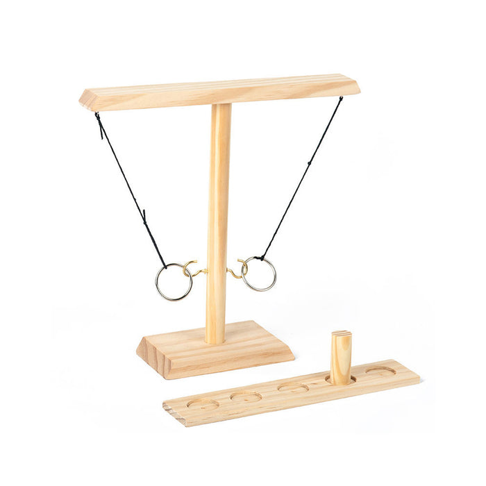 Throwing Hook and Ring Interactive Wooden Toss Game