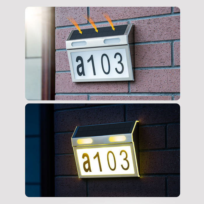 Solar Powered Motion Sensor LED Home Number Outdoor Indicator