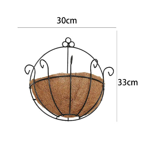 Iron Wall Hanging Half Round Planters Basket Set Of 2 30cm