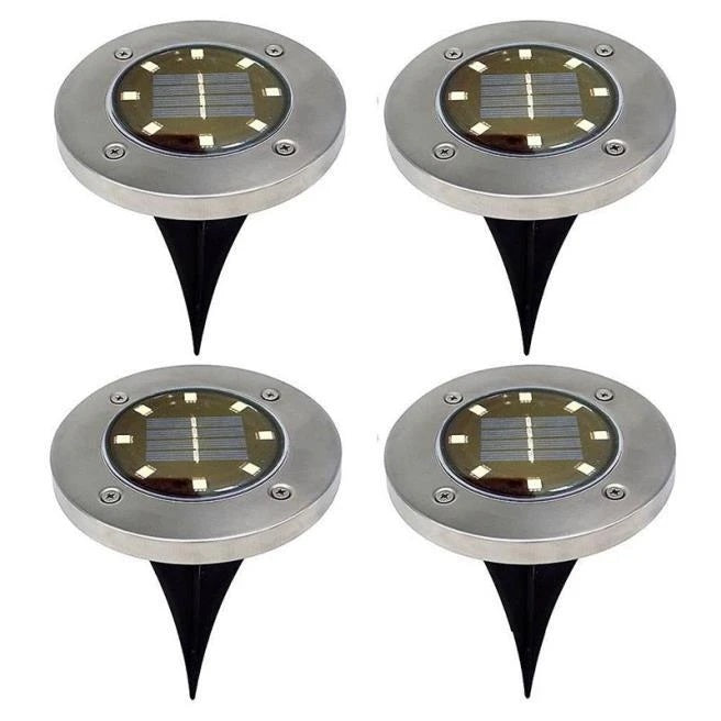 Pack of 4 Solar Powered LED Outdoor Solar Ground Lights