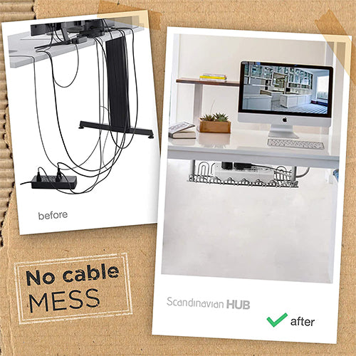 Under Desk Cable Management Organiser Tray 36 Cm
