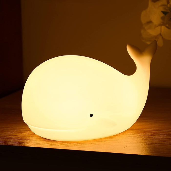 Cute Whale Night Light for Kids with 7 LED Colors Changing - USB Rechargeable