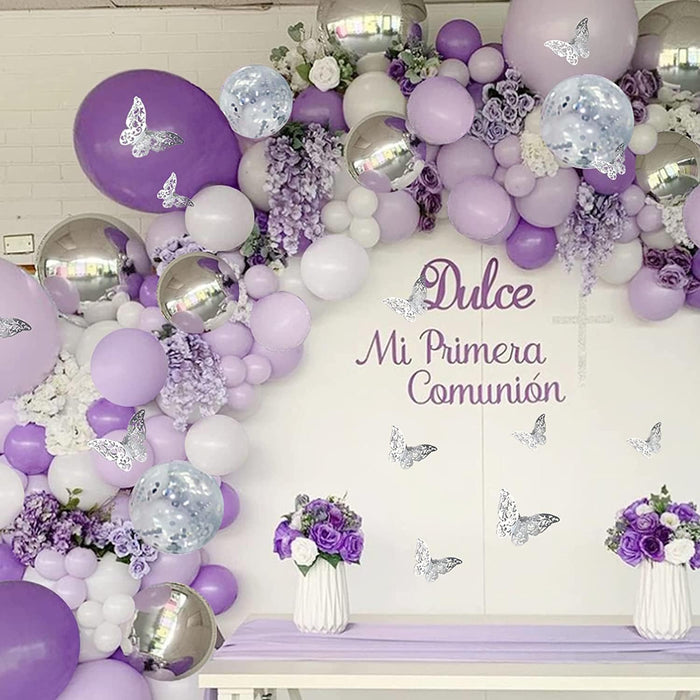 118Pcs Butterfly Stickers Balloon Garland Kit-Purple