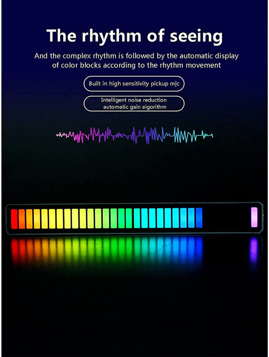 Voice Control Stereo Music Spectrum 32 LED Light