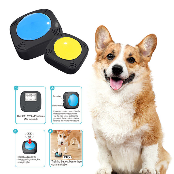 Interactive Recordable Command Pet Buttons-Battery Operated