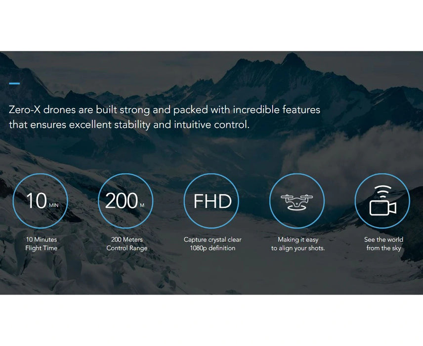 Zero-X Maverick Full HD Drone with GPS + Wifi