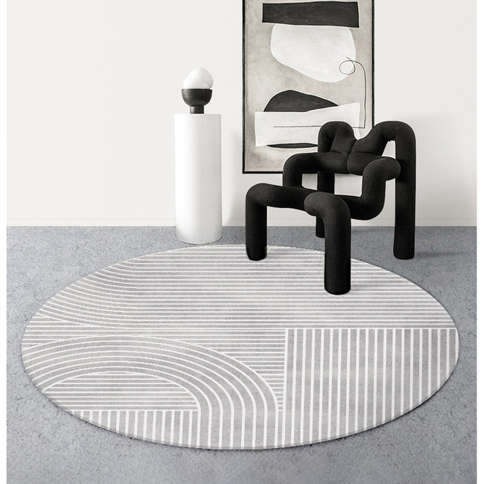 Modern Abstract Non-Shedding Area Round Rug Maze-160cm