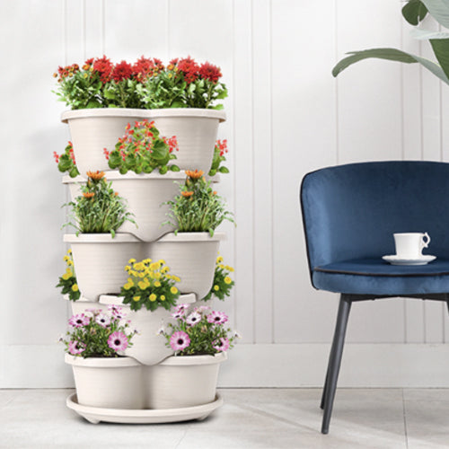 Vertical Stackable Planter For Flowers Herbs 5 Tier