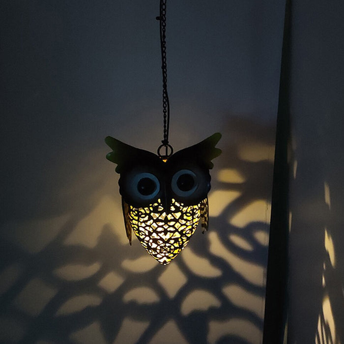 Solar Powered Rustic Decorative Outdoor LED Owl Lamp