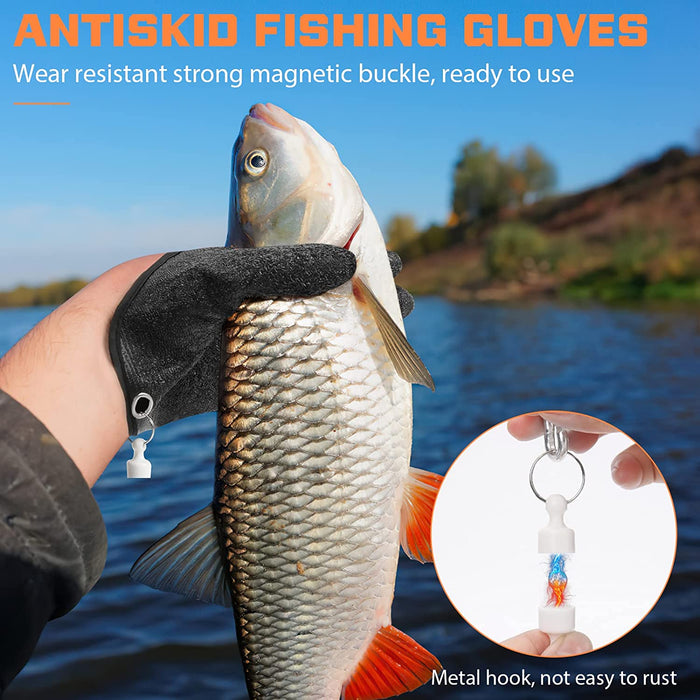 Puncture Proof Waterproof and Magnet Release Fishing Gloves