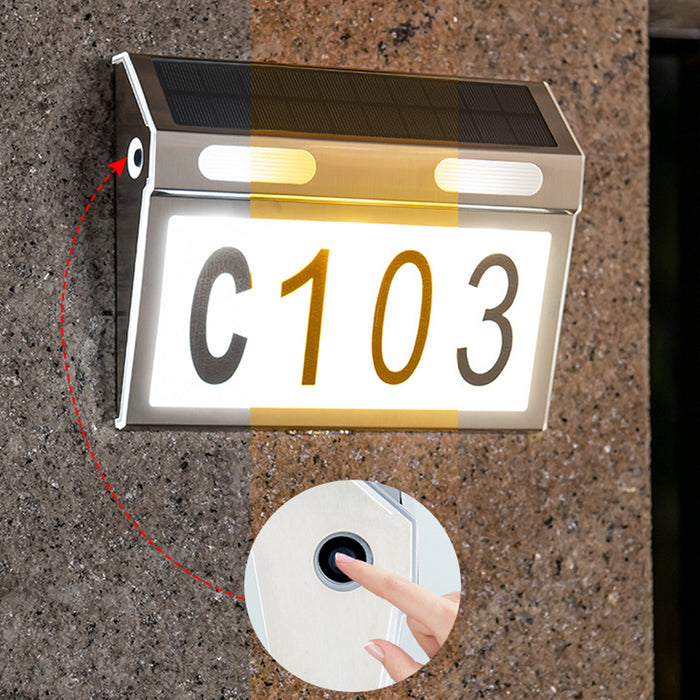 Solar Powered Motion Sensor LED Home Number Outdoor Indicator