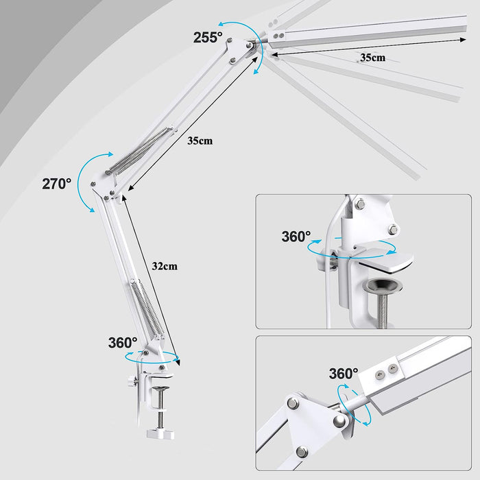 Swing Arm Desk Light with Clamp