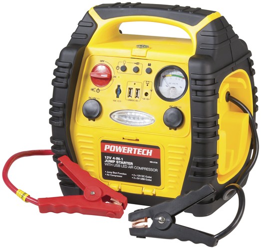 Extreme 12V Jump Starter with Air Compressor & LED Light