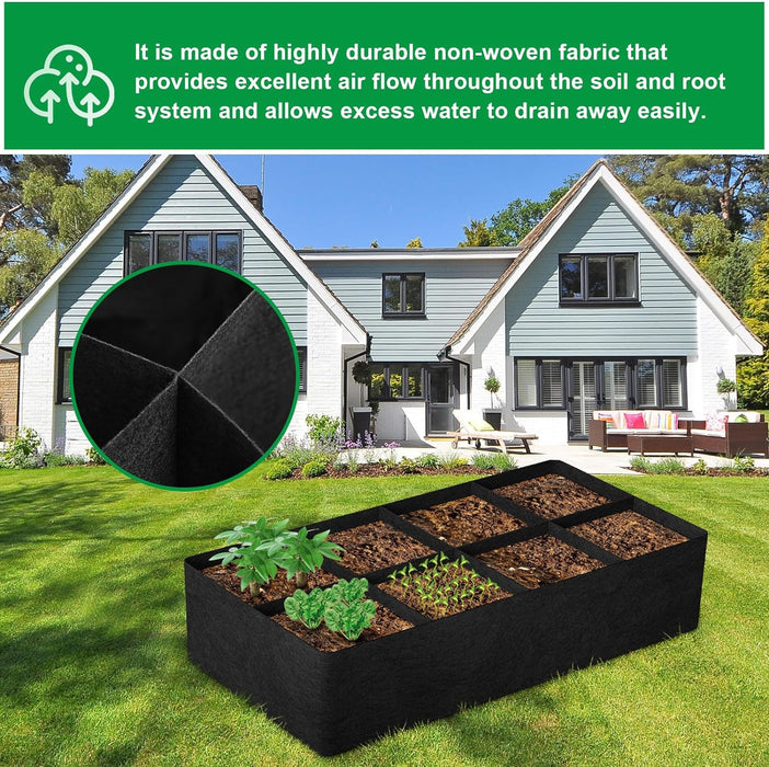 8 Grids Plant Grow Bag Garden Bed