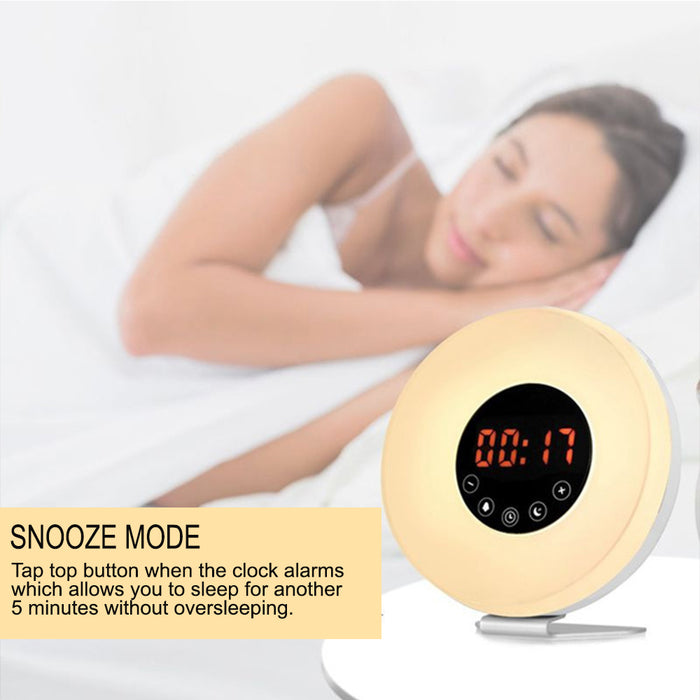 Wake-up Digital Alarm Clock Touch Sensitive LED Light Simulation- USB Powered