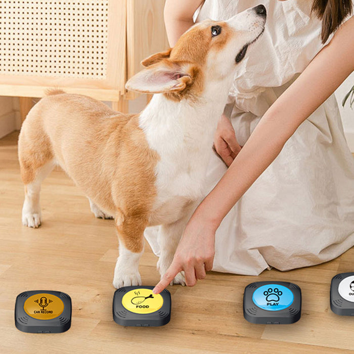 Interactive Recordable Command Pet Buttons-Battery Operated