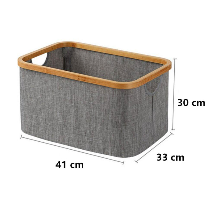 Bamboo Framed Foldable Laundry Bag 38×26×36cm